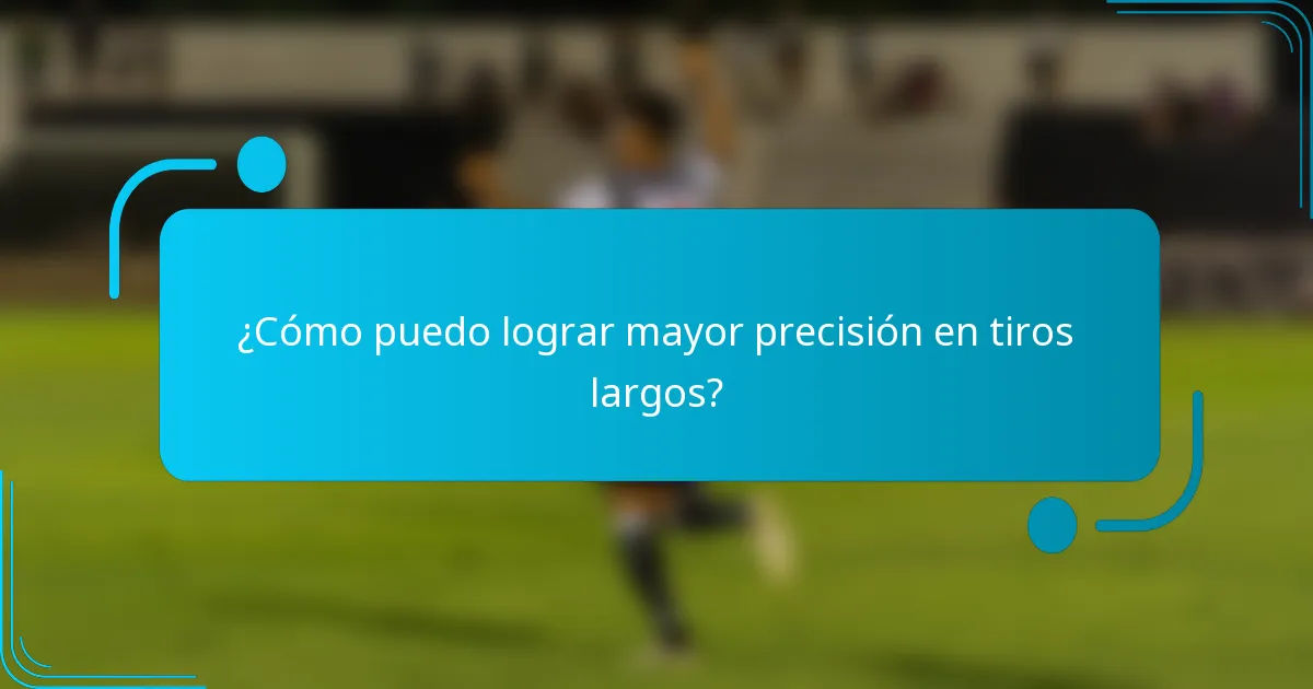 ¿Cómo puedo lograr mayor precisión en tiros largos?