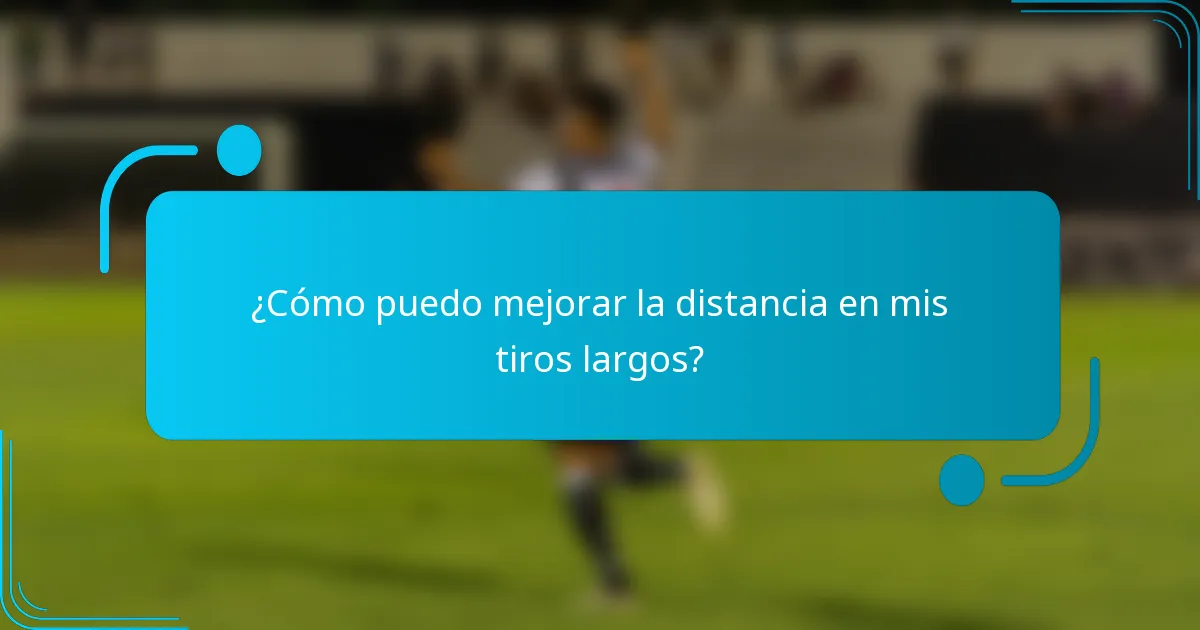 ¿Cómo puedo mejorar la distancia en mis tiros largos?